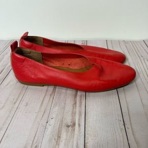 Everlane Red Leather Ballet Flats Shoes